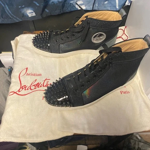 Christian Louboutin Iridescent Black Men's Sneakers - Picture 3 of 5